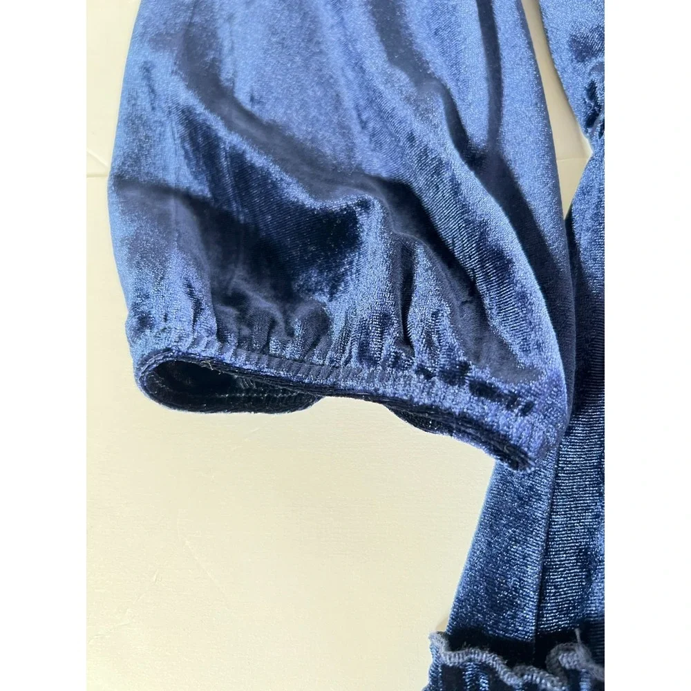 City‎ Studio Medium Tiered Mini Dress Blue Party Date Velour